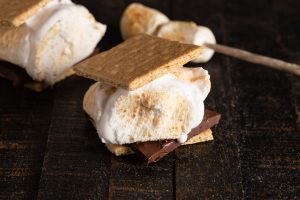 Hot Smores on a Wooden Surface